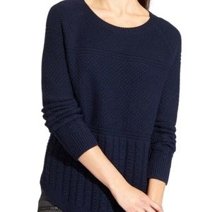 Athleta Navy Blue Wool Scoop Sweater XL